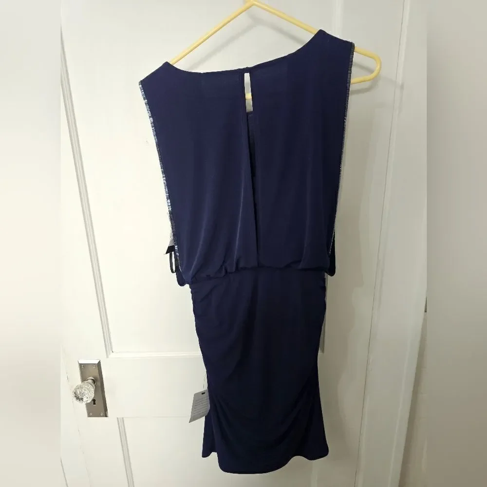 NWT Laundry elegant navy blue dress sz 4